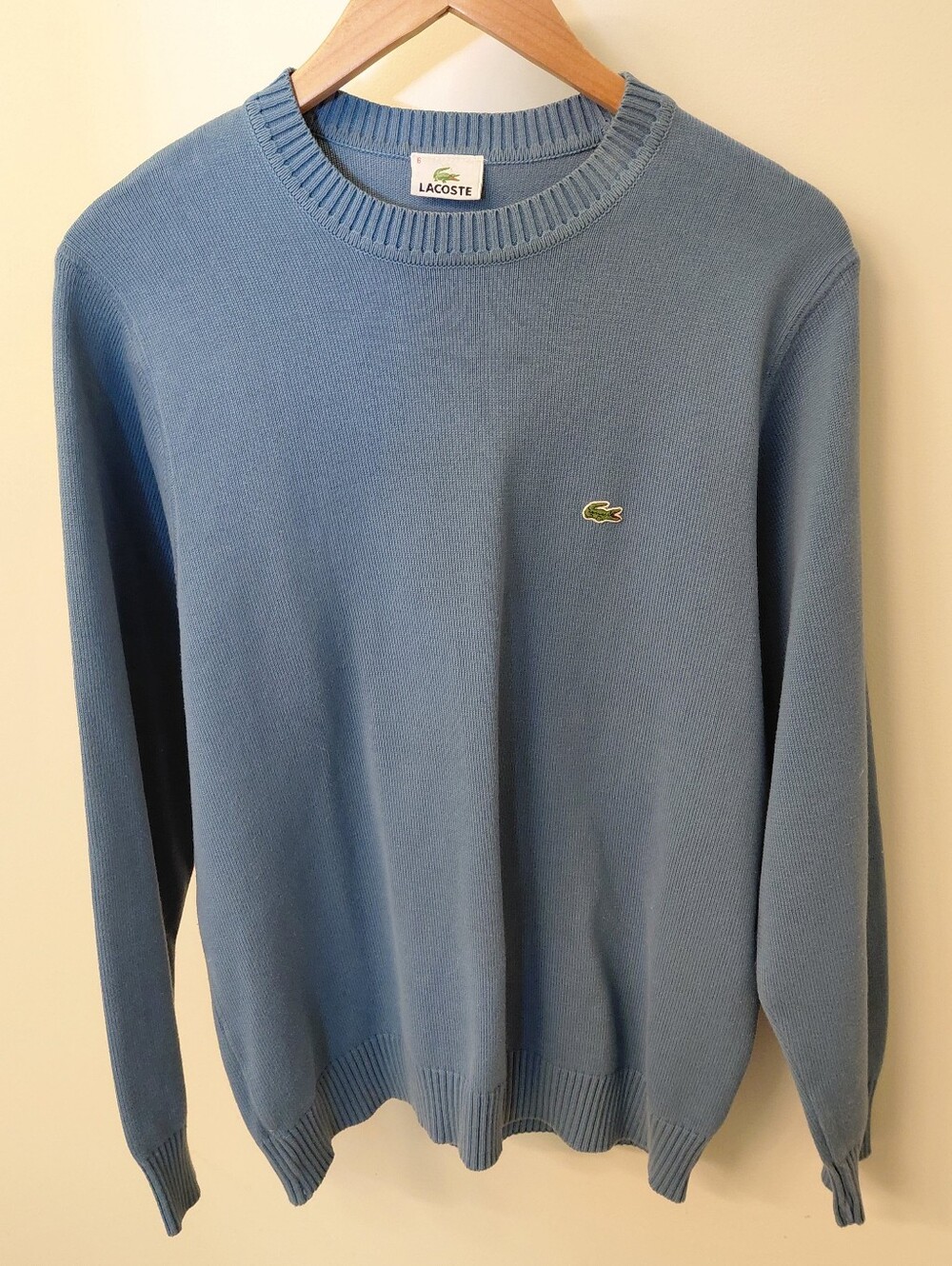 Lacoste Men's Light Blue Crewneck Cotton Sweater